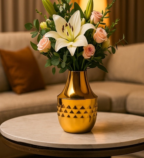Golden Metal Flower Holder