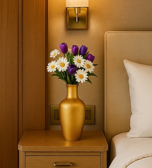 market 99 Metal Flower Holder - Surahi Shape Decorative Vase For Living Room-picture-28