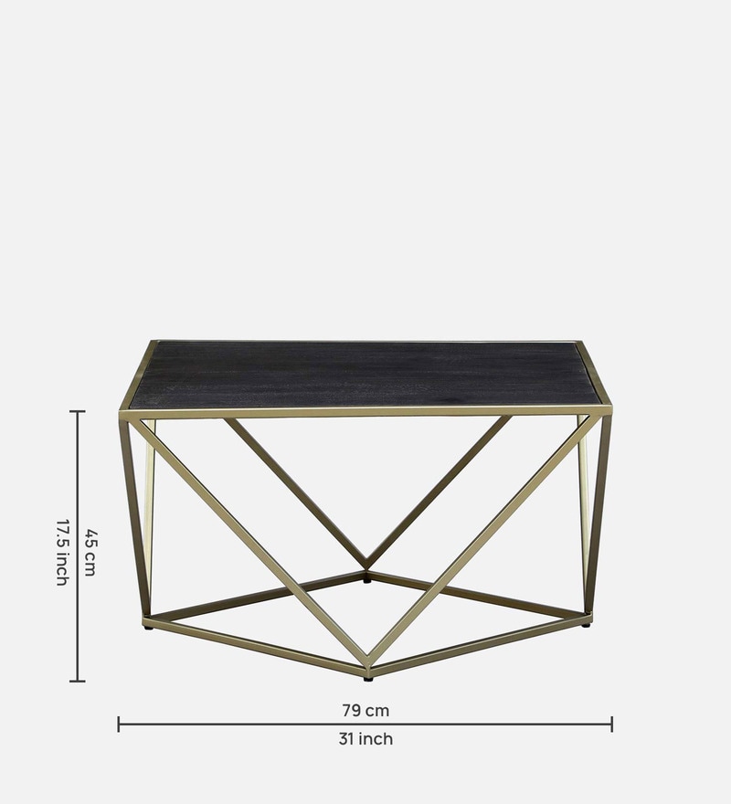 Buy Valerie Coffee Table In Golden Finish Online Eclectic Coffee