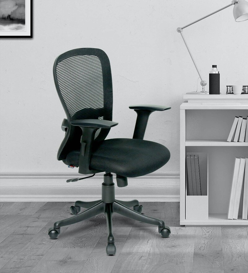 Buy Vancouver Mid Back Ergonomic Chair in Black Colour by Office Today Online Mid Back