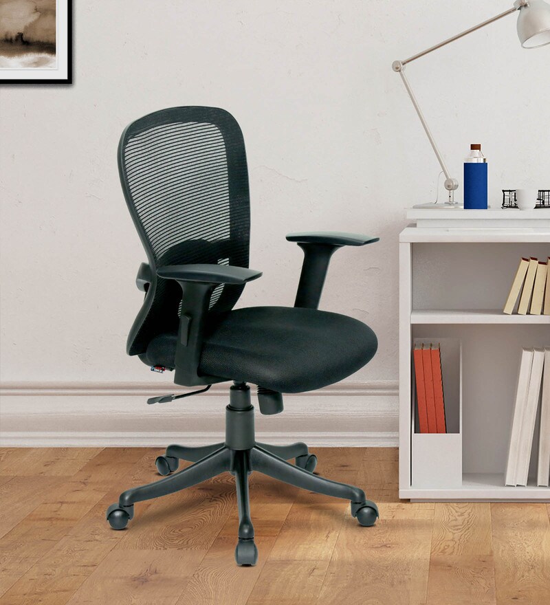 Buy Vancouver Mid Back Ergonomic Chair in Black Colour by Office Today