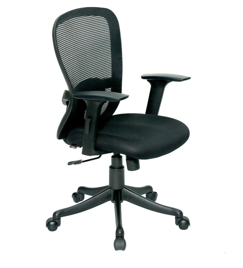 Buy Vancouver Mid Back Ergonomic Chair in Black Colour by Office Today