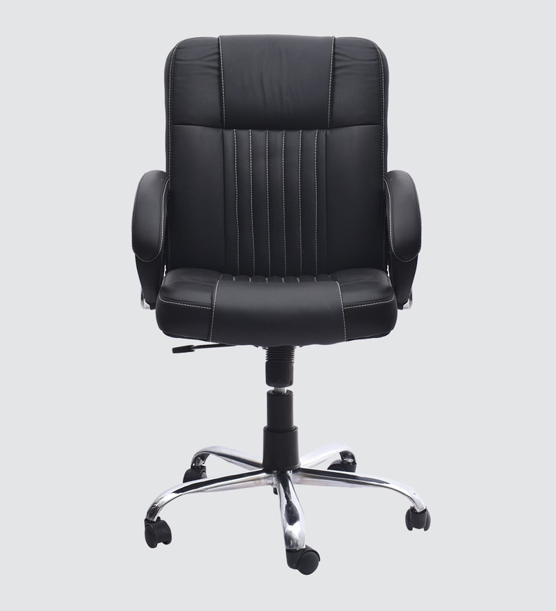 Buy Vantage Leatherette Executive Chair in Black Colour by DZYN