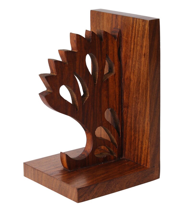 Buy VarEesha Crown Jali Sheesham Wood Book End Online Books