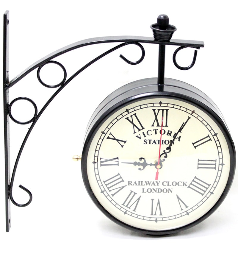 Buy Variety Arts Black Double Sided Wall Clock 6 inch Online