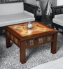 Vaari Teak Wood Coffee Table in Walnut Finish