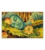 Vaastu Calming Buddha Yellow & Green Canvas Art Print