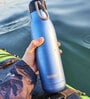 Vaccum insulated 500ml Blue Stainless Steel Bottle