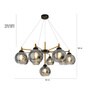 Prato Brass Glass Globe Chandelier