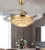 Vail Smart Fan French Gold Metal + Crystal , Google & Alexa Remote & App Control