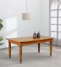 Vaina Solid Wood 6 Seater Dining Table In Provincial Teak Finish