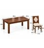 Vajra 6 Seater Dining Set In Provincial Teak Finish With Beige Colour Chair Vajra 6 Seater Dining Set In Provincial Teak Finish With Beige Colour Chair
