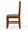 Vajra 6 Seater Dining Set In Provincial Teak Finish With Grey Colour Chair Vajra 6 Seater Dining Set In Provincial Teak Finish With Grey Colour Chair