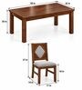 Vajra 6 Seater Dining Set In Provincial Teak Finish With Grey Colour Chair Vajra 6 Seater Dining Set In Provincial Teak Finish With Grey Colour Chair