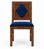 Vajra 6 Seater Dining Set In Provincial Teak Finish With Navy Blue Colour Chair Vajra 6 Seater Dining Set In Provincial Teak Finish With Navy Blue Colour Chair