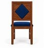 Vajra 6 Seater Dining Set In Provincial Teak Finish With Navy Blue Colour Chair Vajra 6 Seater Dining Set In Provincial Teak Finish With Navy Blue Colour Chair
