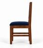 Vajra 6 Seater Dining Set In Provincial Teak Finish With Navy Blue Colour Chair Vajra 6 Seater Dining Set In Provincial Teak Finish With Navy Blue Colour Chair