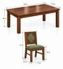Vajra 6 Seater Dining Set In Provincial Teak Finish With Olive Green Colour Chair Vajra 6 Seater Dining Set In Provincial Teak Finish With Olive Green Colour Chair