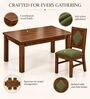 Vajra 6 Seater Dining Set In Provincial Teak Finish With Olive Green Colour Chair Vajra 6 Seater Dining Set In Provincial Teak Finish With Olive Green Colour Chair