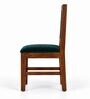 Vajra 6 Seater Dining Set In Provincial Teak Finish With Teal Green Colour Chair Vajra 6 Seater Dining Set In Provincial Teak Finish With Teal Green Colour Chair