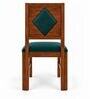 Vajra 6 Seater Dining Set In Provincial Teak Finish With Teal Green Colour Chair Vajra 6 Seater Dining Set In Provincial Teak Finish With Teal Green Colour Chair