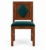 Vajra 6 Seater Dining Set In Provincial Teak Finish With Teal Green Colour Chair Vajra 6 Seater Dining Set In Provincial Teak Finish With Teal Green Colour Chair