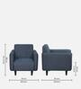Minami Fabric 1 Seater Sofa in Blue Colour