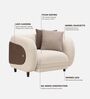 Vale Fabric 1 Seater Sofa with Leatherette Cladding in Beige Colour Vale Fabric 1 Seater Sofa with Leatherette Cladding in Beige Colour