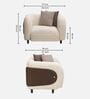 Vale Fabric 1 Seater Sofa with Leatherette Cladding in Beige Colour