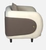 Vale Fabric 1 Seater Sofa with Leatherette Cladding in Beige Colour