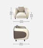 Vale Fabric 1 Seater Sofa with Leatherette Cladding in Beige Colour