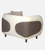 Vale Fabric 1 Seater Sofa with Leatherette Cladding in Beige Colour