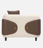 Vale Fabric 1 Seater Sofa with Leatherette Cladding in Beige Colour