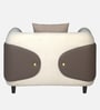 Vale Fabric 1 Seater Sofa with Leatherette Cladding in Beige Colour