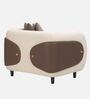 Vale Fabric 1 Seater Sofa with Leatherette Cladding in Beige Colour