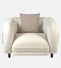 Vale Fabric 1 Seater Sofa with Leatherette Cladding in Beige Colour