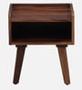 Valence Sheesham Wood Bedside Table In Scratch Resistant Rustic Teak Finish