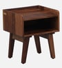 Valence Sheesham Wood Bedside Table In Scratch Resistant Rustic Teak Finish