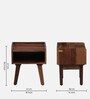 Valence Sheesham Wood Bedside Table In Scratch Resistant Rustic Teak Finish