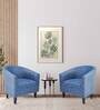 Valencia Fabric Barrel Chairs in Blue Colour Set Of 2