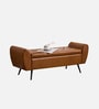 Valencia Fabric Plush Storage Ottoman Ottoman in Camel Brown Colour