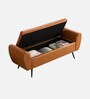 Valencia Fabric Plush Storage Ottoman Ottoman in Camel Brown Colour