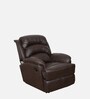 Valencia Leatherette 1 Seater Manual Recliner in Dark Chocolate Brown Colour