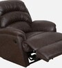 Valencia Leatherette 1 Seater Manual Recliner in Dark Chocolate Brown Colour