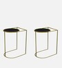 Valencia Metal End Tables in Gold Color with (Set of 2)