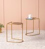 Valencia Metal End Tables in Gold Color with (Set of 2)