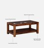 Valencia Sheesham Wood Coffee Table in Scratch Resistant Rustic Teak Finish With Glass Top
