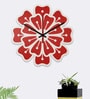 Valentina Engineered Wood Red Wall Clock