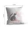 Valentine Combo of Colorful Always Together Cats Kissing Print Cushion & Mug With Keychain Gift Set