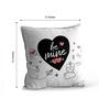 Valentine Combo of Colorful Be Mine Abstract Hearts Print Cushion & Mug Gift Set